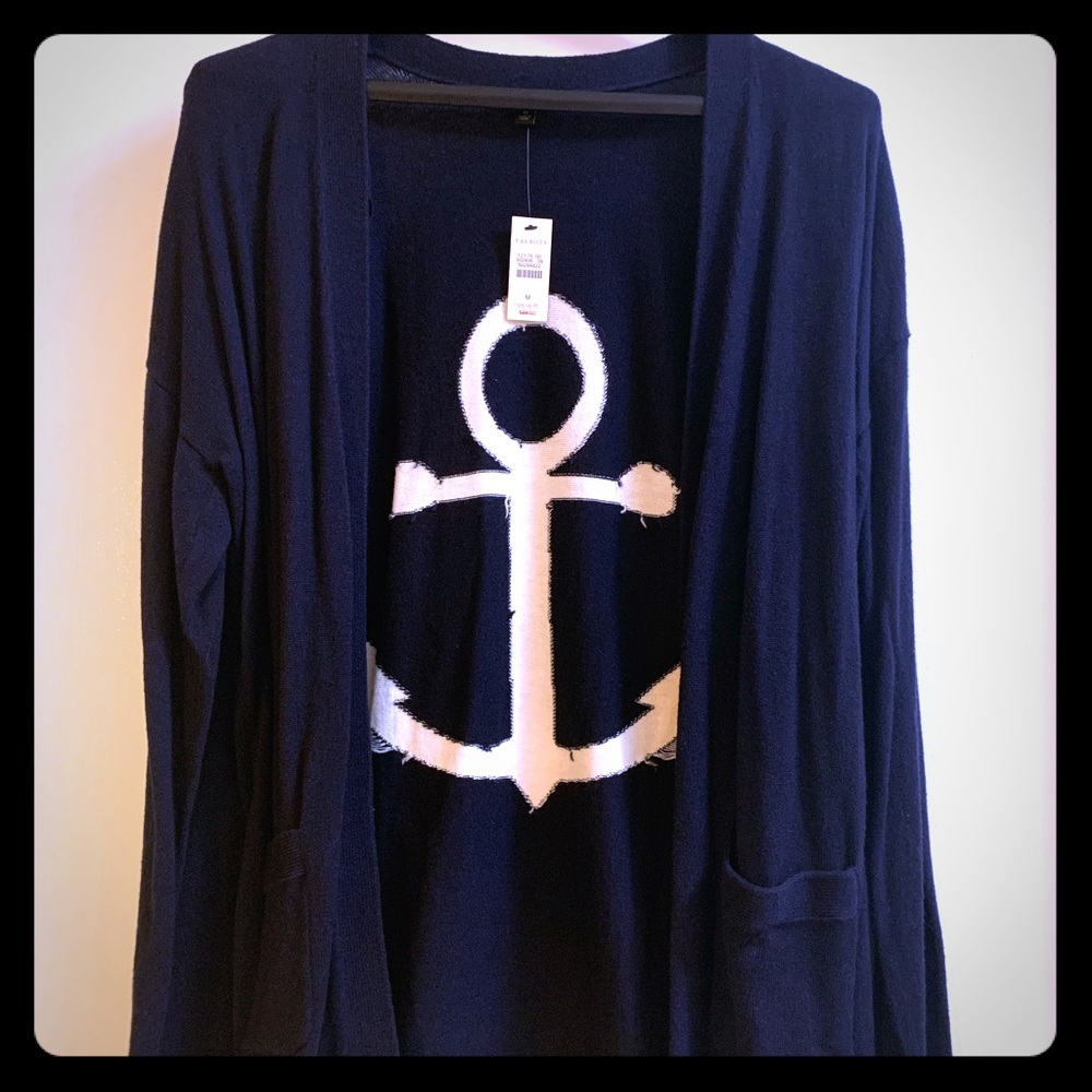 Talbots Navy Anchor Sweater
